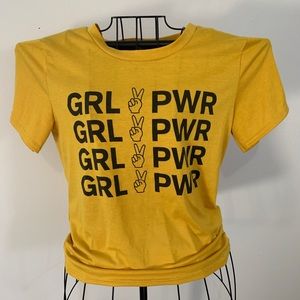girl power yellow tee shirt